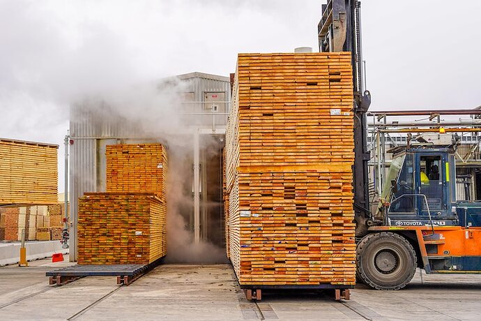 Processed timber at mill, OneFortyOne