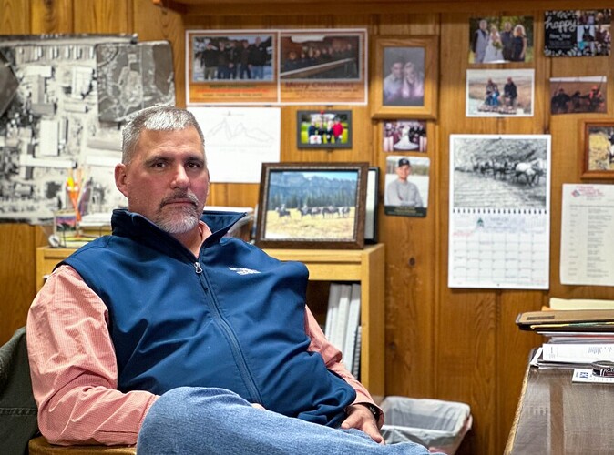 Pyramid Mountain Lumber plant manager Todd Johnson poses for a photo in an office lined with memories. His grandfather founded the mill in the late 40s, and its been in his family ever since.