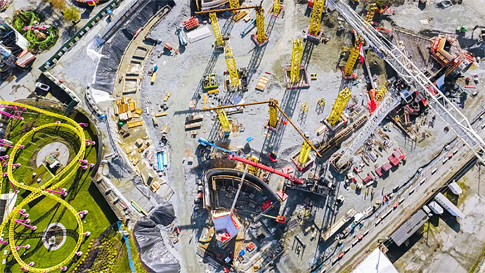 EllisDon, in partnership with Walters Steel has installed all three King Arches at PNE's 10,000 seat Ampitheater - the first major milestone in the project.