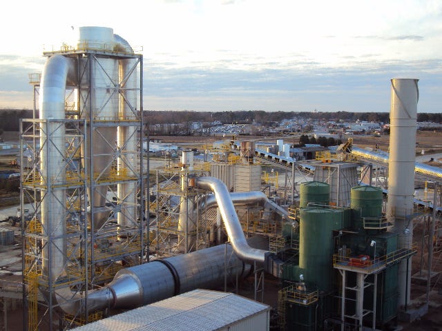 Enviva operates four pellet plants in North Carolina, including this one in Ahoskie. The company would like to increase the plant's capacity from 481,800 tons to 630,000 oven dried tons per year.