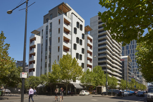 The Lendlease Forte apartment building in the Docklands.