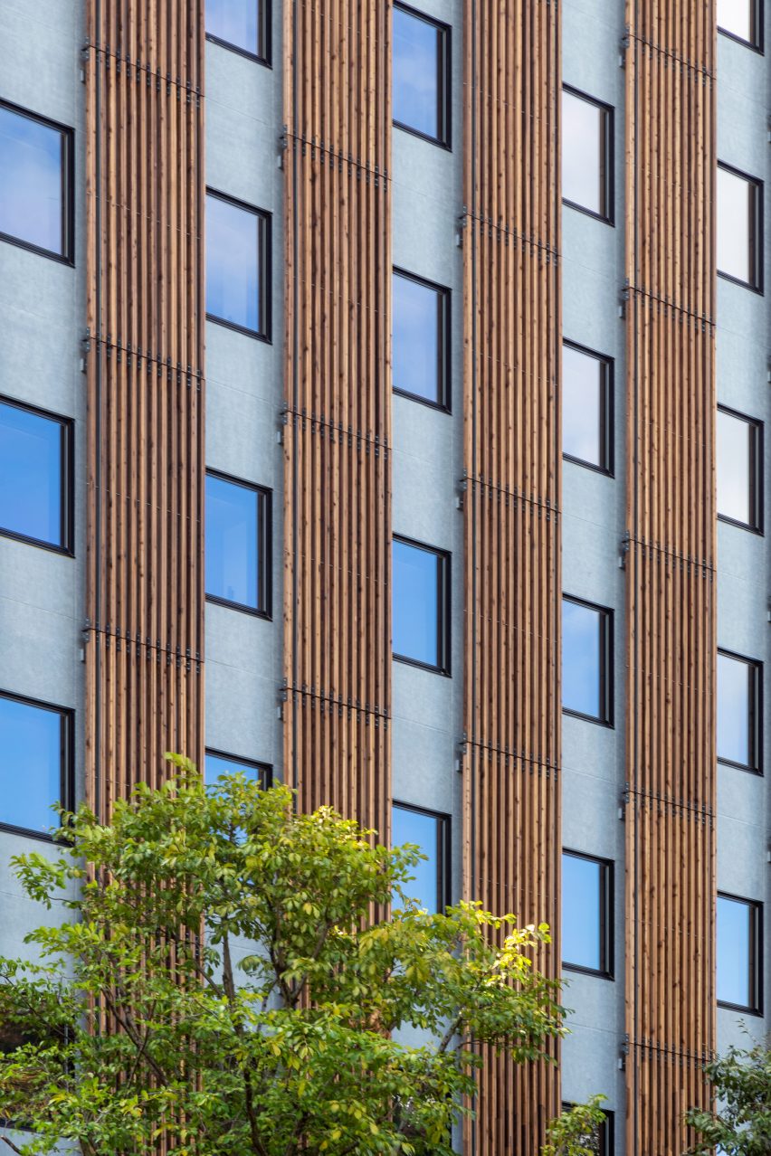 Detail photo of vertical timber cladding